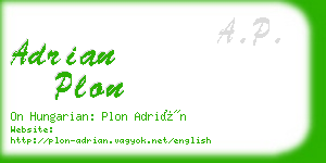 adrian plon business card